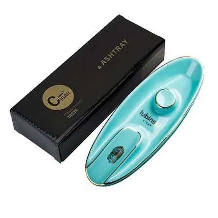 Lubinski Cigar Ashtray for 1 Cigar (blue)